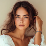 Jasper beaded charm bracelet, 'Three Graces' - Om Symbol Beaded Bracelet with Blue and Brown Jasper