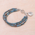 Jasper beaded charm bracelet, 'Tiny Globes' - Om Symbol Beaded Bracelet with Blue and Brown Jasper (image 2b) thumbail