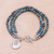Jasper beaded charm bracelet, 'Tiny Globes' - Om Symbol Beaded Bracelet with Blue and Brown Jasper (image 2c) thumbail