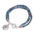Jasper beaded charm bracelet, 'Tiny Globes' - Om Symbol Beaded Bracelet with Blue and Brown Jasper (image 2g) thumbail