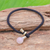 Rose quartz pendant bracelet, 'Lucky Black String' - 4.5-Carat Rose Quartz Pendant Bracelet from Thailand (image 2) thumbail