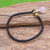 Rose quartz pendant bracelet, 'Lucky Black String' - 4.5-Carat Rose Quartz Pendant Bracelet from Thailand (image 2b) thumbail