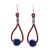 Lapis lazuli dangle earrings, 'Spring Passion' - Lapis Lazuli and Karen Silver Dangle Earrings with Leather thumbail