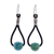Howlite dangle earrings, 'Spring Passion' - Howlite and Karen Silver Dangle Earrings with Leather thumbail