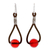 Carnelian dangle earrings, 'Spring Passion' - Carnelian and Karen Silver Dangle Earrings with Leather (image 2a) thumbail