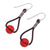 Carnelian dangle earrings, 'Spring Passion' - Carnelian and Karen Silver Dangle Earrings with Leather (image 2c) thumbail