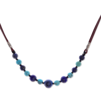 Lapis Lazuli and Howlite Beaded Necklace with Karen Silver