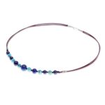 Lapis lazuli beaded necklace, 'Joyful Holiday' - Lapis Lazuli and Howlite Beaded Necklace with Karen Silver