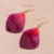 Natural flower dangle earrings, 'Petal Rain' - Natural Orchid Flower Dangle Earrings in Magenta (image 2b) thumbail