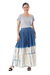 Tie-dyed cotton skirt, 'Striking Shibori' - Azure and Ivory Shibori Tie-Dyed Cotton Skirt from Thailand