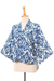 Short cotton kimono jacket, 'Relaxing Flowers' - Floral Motif Cotton Kimono Jacket
