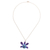 Collar con colgante de flor natural con detalles dorados - Collar con colgante de orquídea natural azul-púrpura acentuado en oro