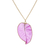 Gold accented natural flower pendant necklace, 'Bougainvillea Love in Purple' - Gold Accented Natural Flower Pendant Necklace in Purple (image 2f) thumbail