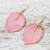 Gold accented natural flower dangle earrings, 'Bougainvillea Love in Pink' - Gold Accented Natural Flower Dangle Earrings in Pink