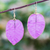 Gold accented natural flower dangle earrings, 'Bougainvillea Love in Purple' - Gold Accented Natural Flower Dangle Earrings in Purple (image 2) thumbail