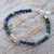 Azure-malachite beaded bracelet, 'Ocean Garden' - Azure-Malachite and Karen Silver Beaded Bracelet (image 2) thumbail