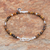 Tiger's eye beaded bracelet, 'Earthen Flower' - Tiger's Eye and Karen Silver Beaded Bracelet from Thailand (image 2c) thumbail