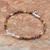 Tiger's eye beaded bracelet, 'Earthen Flower' - Tiger's Eye and Karen Silver Beaded Bracelet from Thailand (image 2d) thumbail