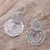 Silver dangle earrings, 'Flower Passion' - Floral Karen Silver Dangle Earrings Crafted in Thailand