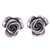Silver stud earrings, 'First Rose' - Thai Karen Hill Tribe Silver Flower Stud Earrings (image 2a) thumbail