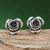 Silver stud earrings, 'First Rose' - Thai Karen Hill Tribe Silver Flower Stud Earrings (image 2b) thumbail