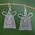 Pendientes colgantes de plata - Aretes colgantes de plata con estampado de Karen hechos a mano en Tailandia