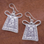 Pendientes colgantes de plata - Aretes colgantes de plata con estampado de Karen hechos a mano en Tailandia