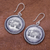 Pendientes colgantes de plata - Pendientes colgantes de plata con sello de elefante Karen de Tailandia