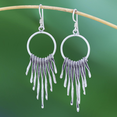Silberne Wasserfall-Ohrringe - Karen-Wasserfall-Ohrringe aus Silber mit Kombinationsfinish