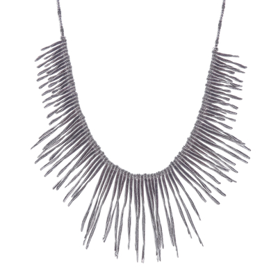 Combination-Finish Karen Silver Waterfall Necklace