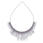 Silver beaded waterfall necklace, 'Dark Cascade' - Combination-Finish Karen Silver Waterfall Necklace