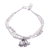 Silver beaded charm bracelet, 'Little Karen Elephant' - Thai Karen Hill Tribe Silver Elephant Bracelet (image 2a) thumbail