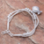 Silver beaded charm bracelet, 'Singing Karen Goldfish' - Thai Karen Hill Tribe Silver Goldfish Bracelet with a Bell (image 2b) thumbail