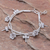 Silver charm bracelet, 'Dragonfly Meadow' - Karen Silver Double Strand Beaded Dragonfly Charm Bracelet