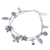 Silver charm bracelet, 'Butterfly Meadow' - Karen Silver Double Strand Beaded Dragonfly Charm Bracelet (image 2d) thumbail