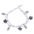 Silbernes Bettelarmband - Karen-Silberarmband mit zweisträngigen Perlen und Blumenanhängern