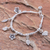 Silver beaded charm bracelet, 'Essence of the Forest' - Floral Karen Silver Beaded Charm Bracelet from Thailand thumbail