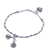 Silver beaded bracelet, 'Floral Sound' - Floral Karen Silver Beaded Bracelet with Bell Charm (image 2d) thumbail