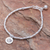 Silver charm bracelet, 'Lotus Calm' - Thai Karen Hill Tribe Silver Beaded Lotus Charm Bracelet (image 2) thumbail