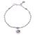 Silver charm bracelet, 'Lotus Calm' - Thai Karen Hill Tribe Silver Beaded Lotus Charm Bracelet thumbail