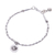 Silver charm bracelet, 'Lotus Calm' - Thai Karen Hill Tribe Silver Beaded Lotus Charm Bracelet (image 2c) thumbail