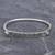 Sterling silver bangle bracelet, 'Seven Mantras' - Thai Om Symbol Sterling Silver Bangle Bracelet