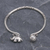 Sterling silver cuff bracelet, 'Song of the Mountains' - Thai Karen Hill Tribe Silver Cuff Elephant Bracelet