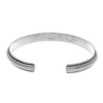 Sterling silver cuff bracelet, 'Feather Flow' - Artisan Crafted Sterling Silver Cuff Bracelet