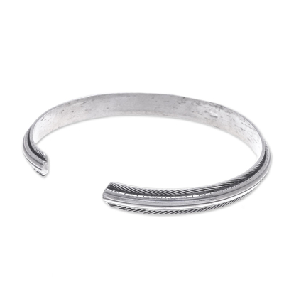 Manschettenarmband aus Sterlingsilber - Handgefertigtes Manschettenarmband aus Sterlingsilber