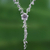 Silberne Y-Halskette - Atemberaubende florale, kaskadierende Y-Halskette aus 950er Silber