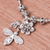 Silver pendant necklace, 'Bee Irresistible' - 950 Silver Pendant Necklace Bee and Flower Themed