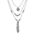 Silver pendant necklace, 'Hill Tribe Trend' - Three Strand Hill Tribe 950 Silver Necklace