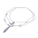 Silver pendant necklace, 'Hill Tribe Trend' - Three Strand Hill Tribe 950 Silver Necklace