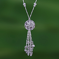 Featured review for Silver beaded long Y-necklace, Elephant Charm
